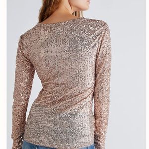 Free People long sleeve glitter top (size M)